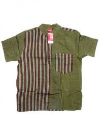 Modelo: Verde Camisa de algodón combinado Mod Verde