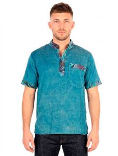 Camisa Hippie Lavada a la Piedra Detalles Étnicos, para comprar al por mayor o detalle.[CMEV09]