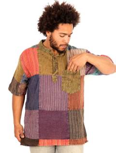  Camisa patchwork artesanal de alma viajera para comprar al por mayor o detalle  en la categoría de Ropa Hippie Hombre | ZAS  [CMEV20] .