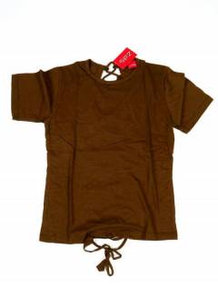 Modelo: Marrón Outlet Ropa Hippie - Camiseta - blusa de media CMHC10 - Modelo Marrón