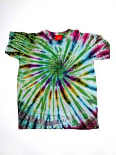 Modelo: Verde Tops y Blusas - Camiseta Tie dye Unisex 100% CMJU01 - Modelo Verde