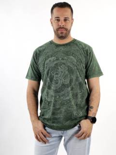 Camiseta Lavada a la Piedra Diseño OM [CMKA03]. Camisetas T-Shirts para comprar al por mayor o detalle  en la categoría de Ropa Hippie de Hombre, Artesanal | ZAS.