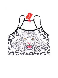Outlet Ropa Hippie - Mni top poliester corto de CMPO01 - Modelo Tigre