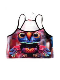 Outlet Ropa Hippie - Mni top poliester corto de CMPO01 - Modelo Buho Space