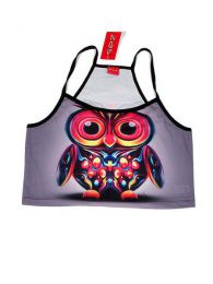 Modelo: Buho alone Outlet Ropa Hippie - Mni top poliester corto de CMPO01 - Modelo Buho alone