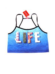 Outlet Ropa Hippie - Mni top poliester corto de CMPO01 - Modelo Life