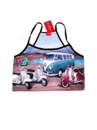 Modelo: Vw vespa Outlet Ropa Hippie - Mni top poliester corto de CMPO01 - Modelo Vw vespa