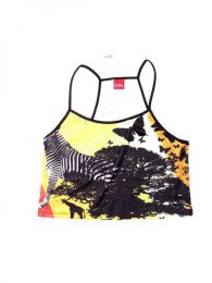Modelo: Cebra Outlet Ropa Hippie - Mni top poliester corto de CMPO01 - Modelo Cebra