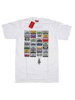 Camiseta Cassettes retro,  para comprar al por mayor o detalle  en la categoría de Ropa Hippie Bohemia de Hombre, Artesanal | ZAS. [CMSE03]