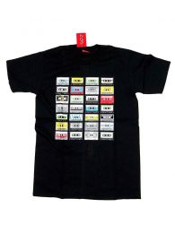 Modelo: Negro Camisetas T-Shirts - Camiseta Cassettes retro algodón, CMSE03 - Modelo Negro