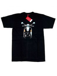 Modelo: Negro Camisetas T-Shirts - Camiseta moto Vespa frontal. CMSE05 - Modelo Negro