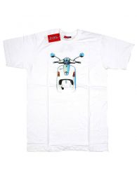 Camisetas T-Shirts - Camiseta moto Vespa frontal. CMSE05 - Modelo Blanco