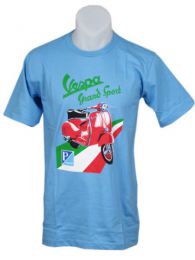 Modelo: Azul Camisetas T-Shirts - Camiseta VESPA PIAGGIO, algodón CMSE09 - Modelo Azul
