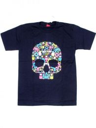 Modelo: Azul Camiseta calavera music box. Mod Azul