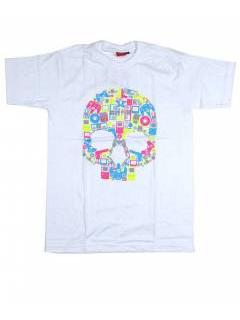 Camisetas T-Shirts - Camiseta calavera music box. CMSE32 - Modelo Blanco