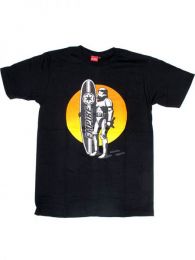 Modelo: Negro Camiseta de manga corta de Mod Negro