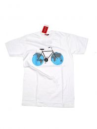 Camiseta Bicicle World,  para comprar al por mayor o detalle  en la categoría de Ropa Hippie de Hombre, Artesanal | ZAS. [CMSE74]