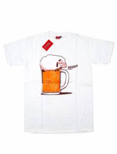 Camisetas T-Shirts - Camiseta manga corta Beer CMSE79 - Modelo Blanco