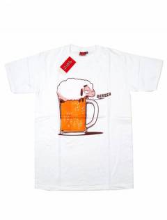 Modelo: Blanco Camisetas T-Shirts - Camiseta manga corta Beer CMSE79 - Modelo Blanco