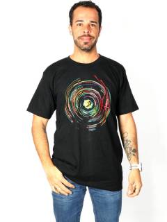 Camiseta vinilo multicolor algodón,  para comprar al por mayor o detalle  en la categoría de Ropa Hippie Bohemia de Hombre, Artesanal | ZAS. [CMSE99]