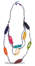 Collar artesanal largo. cordón de algodón cuentas de madera COBOU15 para comprar al por mayor o detalle  en la categoría de Outlet Hippie Etnico Alternativo | ZAS Tienda Hippie.
