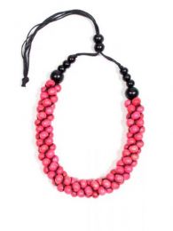 Collares Artesanía - Collar multicolor, bolas de COBOU27 - Modelo Rosa