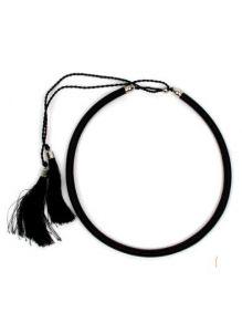 Outlet Bisutería hippie - collar grueso de hilo en colores COBOU34 - Modelo Negro