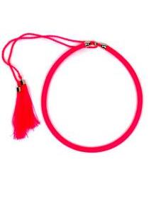 Modelo: Rosa fluor Outlet Bisutería hippie - collar grueso de hilo en colores COBOU34 - Modelo Rosa fluor