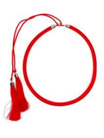 Modelo: Rojo Outlet Bisutería hippie - collar grueso de hilo en colores COBOU34 - Modelo Rojo