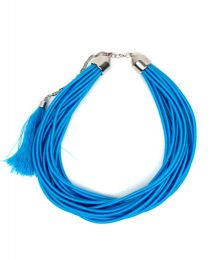Outlet Bisutería hippie - collar grueso de hilo en colores COBOU35 - Modelo Azul cl