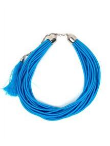 Outlet Bisutería hippie - collar grueso de hilo en colores COBOU35 - Modelo Azul cl