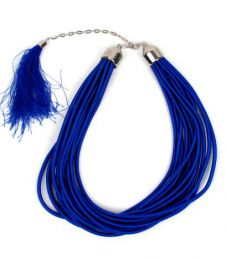 Outlet Bisutería hippie - collar grueso de hilo en colores COBOU35 - Modelo Azul os