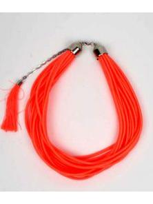 Outlet Bisutería hippie - collar grueso de hilo en colores COBOU35 - Modelo Naranja fosfo