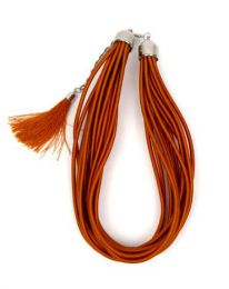 Outlet Bisutería hippie - collar grueso de hilo en colores COBOU35 - Modelo Marrón