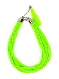 Outlet Bisutería hippie - collar grueso de hilo en colores COBOU35 - Modelo Verde fosfo