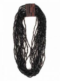 Modelo: Negro Collares - Collar multivueltas de cuentas COPA01 - Modelo Negro