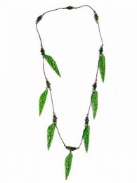 Collares Artesanía - Collar largo étnico COPA09 - Modelo Verde