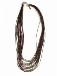Collar étnico cordón multi vuelta decoración plata, para comprar al por mayor o detalle  en la categoría de Ropa Hippie de Mujer | ZAS Tienda Alternativa.[COPA11]