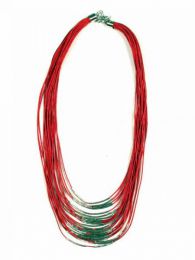 Collar étnico cordón multi vuelta decoración plata. Collares para comprar al por mayor o detalle  en la categoría de Bisutería y Plata Hippie Artesanal | ZAS.  [COPA11]