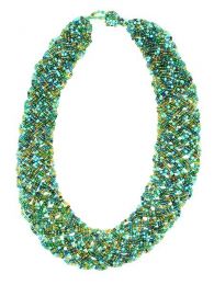 Modelo: Verde Collar multicuentas trenzado Mod Verde