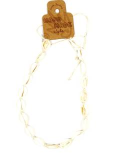Collar de conchas naturales con cordón regulable, para comprar al por mayor o detalle.[COVI06]