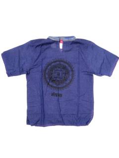 Modelo: Azul 24 Camisas Manga Corta - Camisa Hippie de manga corta CSHC01 - Modelo Azul 24
