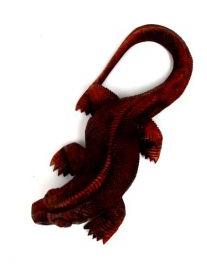 Detalle no seleccionable para compra Decoración Etnica - Iguana tallada 30cm, figura DBI10.