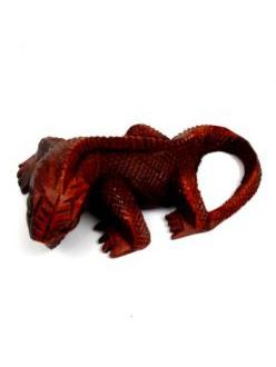 Iguana tallada 20cm, figura tallada en maderas tropicales de 20 cm de largo, para comprar al por mayor o detalle.[DBI11]