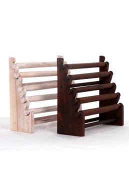 Excpositor de anillos en escalera con 5 rulos, medidas 24x20 cm. Expositores Madera para comprar al por mayor o detalle  en la categoría de Decoración Étnica Incienso y Expositores | ZAS.  [EXAN03]