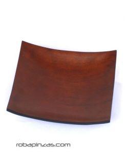 Plato de madera de palma. grande 20x20 cm también como expositor, para comprar al por mayor o detalle.[EXCU07]