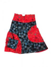 Modelo: Rojo Falda hippie de algodón Mod Rojo