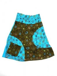 Modelo: Azul Falda hippie de algodón Mod Azul