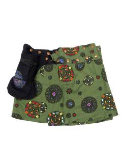 Faldas y Minifaldas - Minifalda 100% algodón FAEV12 - Modelo Verde