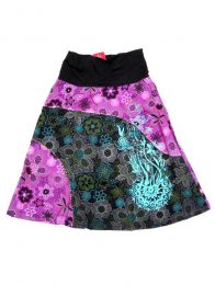 Modelo: Morado Faldas Hippie Boho Étnicas - Falda hippie de algodón FAEV13 - Modelo Morado